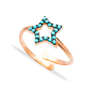 Turquoise Star Design Ring Wholesale Handmade 925 Sterling Silver