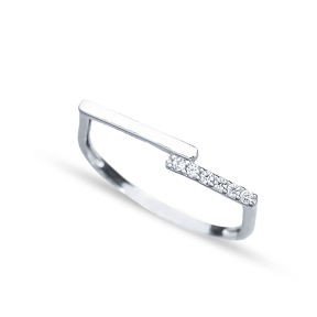 Thin Elegant Design Zircon Stone Cluster Ring Handmade Wholesale 925 Sterling Silver Jewelry