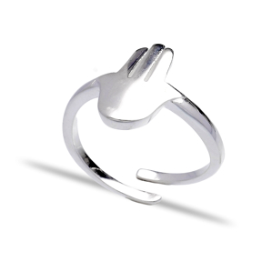 Turkish Wholesale Handcrafted Adjustable Hamsa Silver Ring