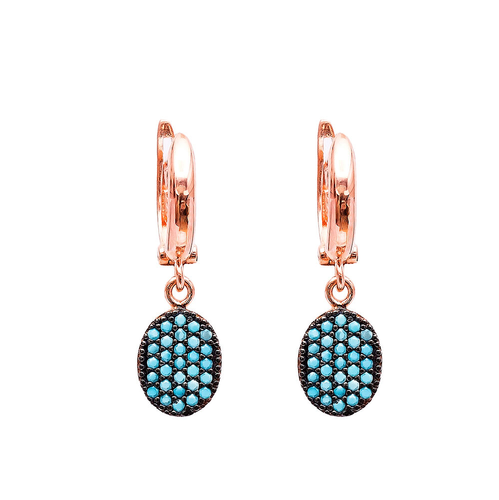 Nano Turquoise Turkish Wholesale Handcrafted Silver Earring