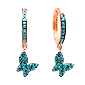 Dangle Butterfly Earrings Turkish Wholesale Handmade Sterling Silver Earring