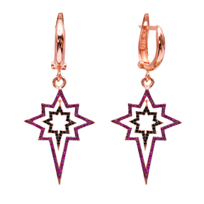 Turkish Wholesale Handcrafted Silver Star Dangle Earring
