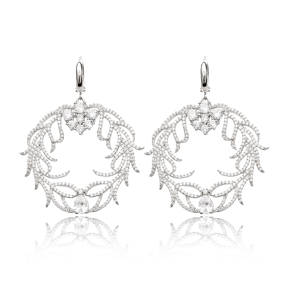 Ivy Round Earring Wholesale Turkish Sterling Silver Earring