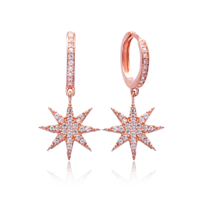 Simple Star Earrings Turkish Wholesale 925 Sterling Silver Jewelry