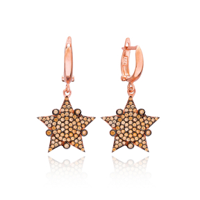 Sheriff Star Design Turkish Wholesale 925 Sterling Silver Jewelry Earring