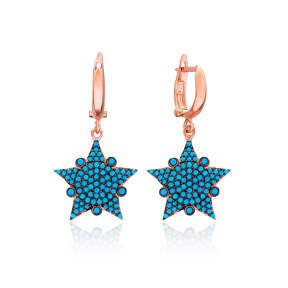 Sheriff Star Design Turkish Wholesale 925 Sterling Silver Jewelry Earring