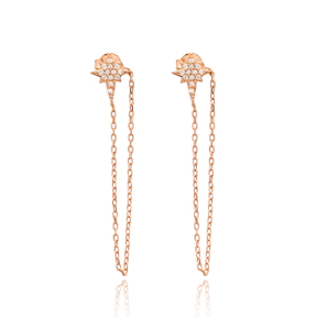 Push Back Ear Thread Earring Wholesale Sterling Silver Chain Earrings