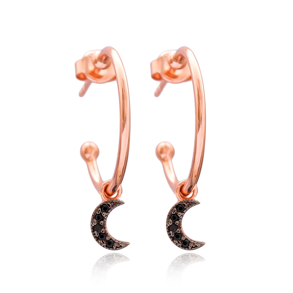Crescent Moon Dangle Earring Wholesale Handcrafted Turkish 925 Silver Sterling Jewelry