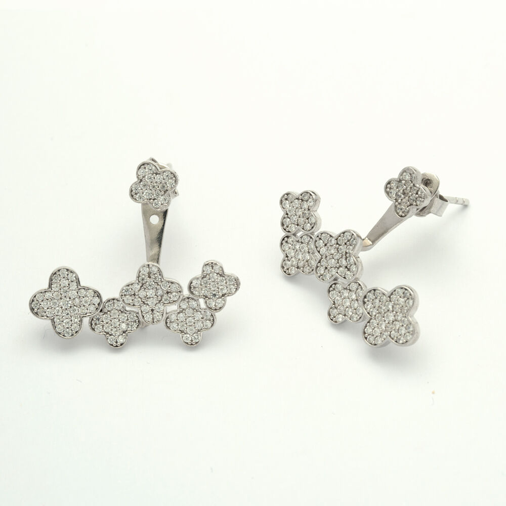 Ear Cuff Turkish Wholesale Handcrafted Clover Silver Earring