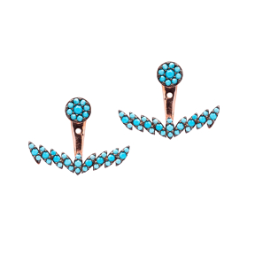 Nano Turquoise Ear Cuff Turkish Wholesale Handcrafted Silver Earring