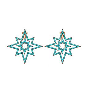 Pole Star Design Earring Wholesale Turkish Sterling Silver Earring
