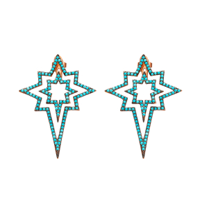 Pole Star Design Earring Wholesale Turkish Sterling Silver Earring