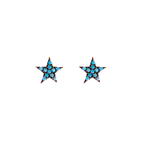 Micro Turquoise Star Turkish Wholesale Silver Stud Earring