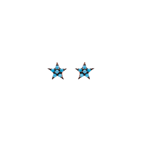 Micro Turquoise Star Turkish Wholesale Silver Stud Earring