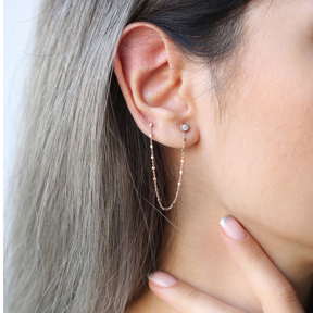 Single Double Stud Earrings Turkish Wholesale 925 Sterling Silver Jewelry