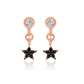 Star Design Stud Earrings Turkish Wholesale 925 Sterling Silver Jewelry