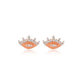 New Fashion Eye Shape Design Stud Earrings Turkish Wholesale 925 Sterling Silver Jewelry