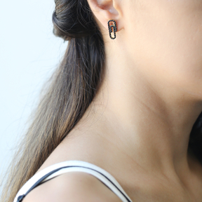 Minimalist Paperclip Design Stud Earrings Turkish Wholesale 925 Sterling Silver Jewelry