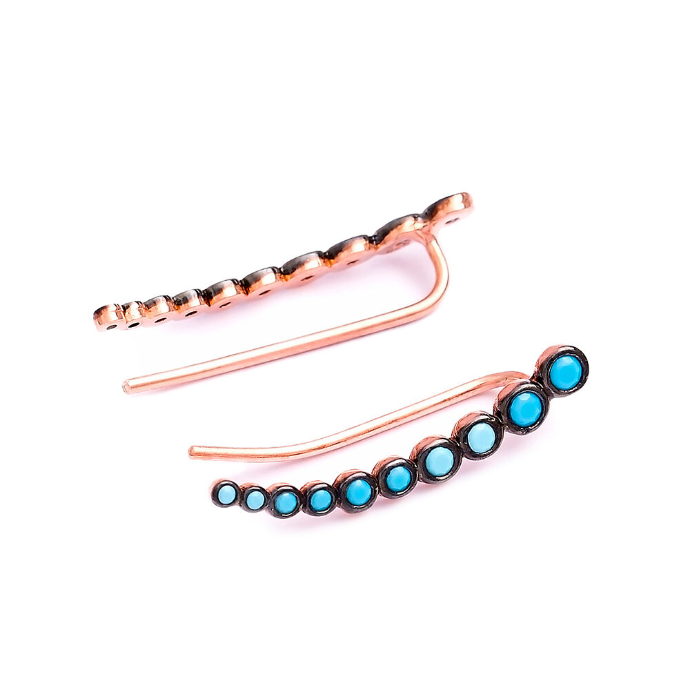 Micro Turquoise Ear Cuff Turkish Wholesale Handcrafted Silver Earring
