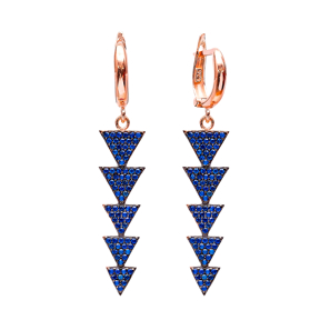 Dangle Clip On Triangle Earrings Turkish Wholesale Sterling Silver Earring