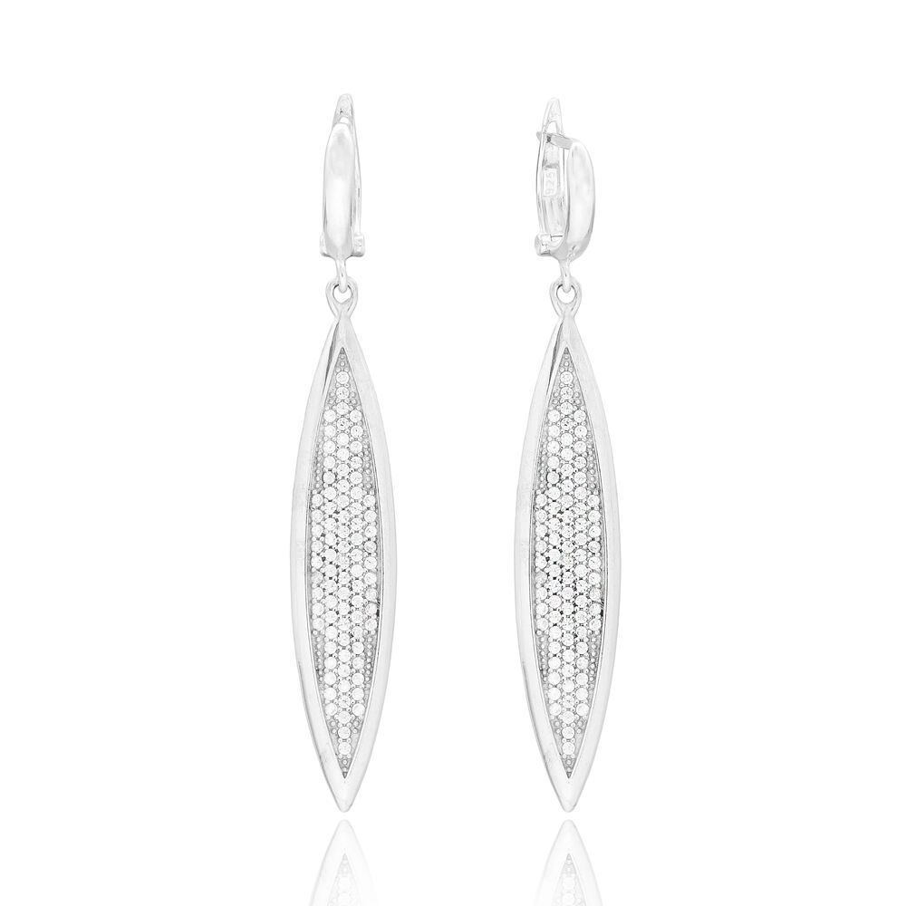 Minimalist Marquise Design Turkish Wholesale 925 Sterling Silver Earring
