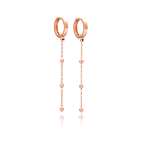 Minimalist Ball Design Long Dangle Earrings Wholesale Handmade 925 Silver Sterling Jewelry