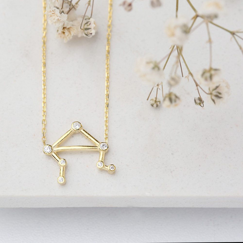 Zodiac Libra Necklace Turkish Handmade 925 Sterling Silver Jewelry