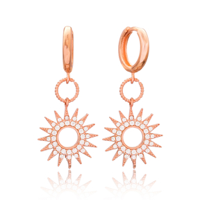 Turkish Wholesale 925 Sterling Silver Jewelry Sun Design Earring