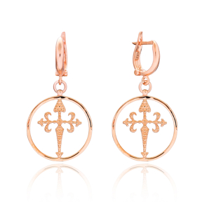 Sterling Silver Gothic Cross Earring Wholesale Handmade Turkish 925 Silver Sterling Jewelry