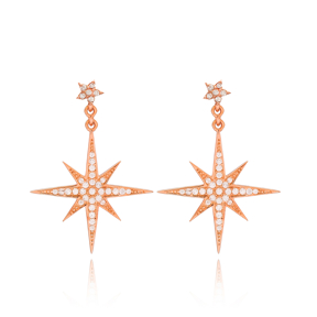 Pole Star Dangle Earring Wholesale Handmade Turkish 925 Silver Sterling Jewelry