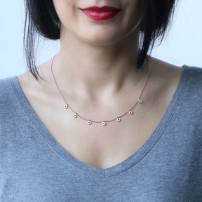 Minimalist Design Turkish Wholesale Silver Zirconia Stone Necklace