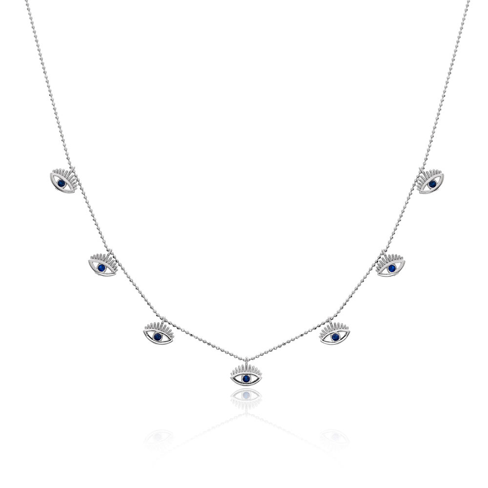 Dainty Shaker Eye Design Wholesale Handcrafted 925 Silver Necklace