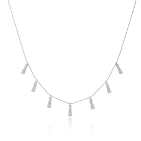 Dainty Shaker Teardrop Design Turkish Wholesale Handcrafted 925 Silver Necklace