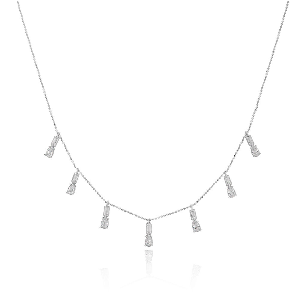 Dainty Shaker Teardrop Design Wholesale Handcrafted 925 Silver Necklace