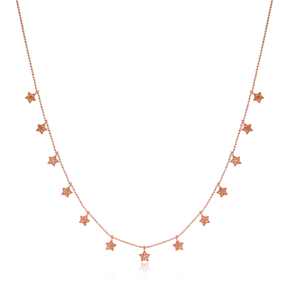 Star Design Turkish Wholesale Handcrafted 925 Silver Necklace