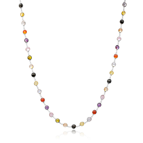 Trendy Color Shaker Turkish Fashion 925 Sterling Silver Necklace