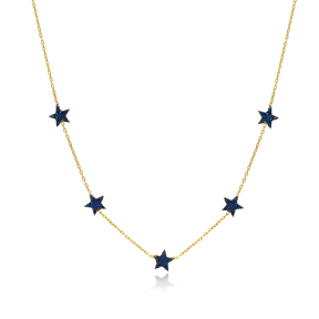Sapphire Star Charm Necklace Wholesale Handmade 925 Silver Sterling Jewelry