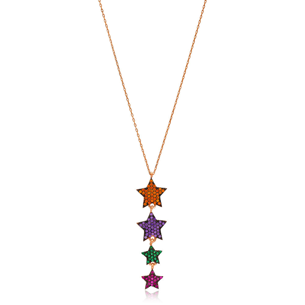 Colorful Star Charm Pendant Wholesale 925 Sterling Silver Jewelry