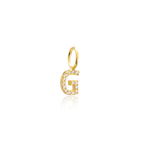 G Letter Charm Pendant Wholesale Handmade Turkish 925 Silver Sterling Jewelry  With Hole Ø7 mm