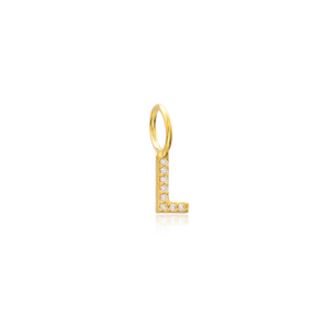 L Letter Charm Pendant Wholesale Handmade Turkish 925 Silver Sterling Jewelry With Hole Ø7 mm