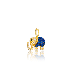 Elephant Charm Wholesale Handmade Turkish 925 Silver Sterling Jewelry With Hole Ø7 mm