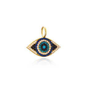 Evil Eye Charm Wholesale Handmade Turkish 925 Silver Sterling Jewelry With Hole Ø7 mm