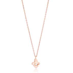 French Lily Flower Design Minimalist Necklace Turkish Wholesale 925 Sterling Silver Jewelry