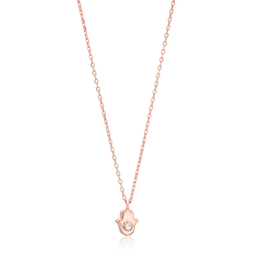 Minimalist Hamsa Design Necklace Turkish Wholesale 925 Sterling Silver Pendant Jewelry