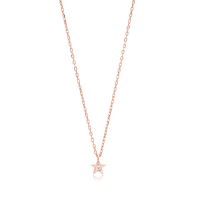 Minimalist Star Design Necklace Turkish Wholesale 925 Sterling Silver Pendant Jewelry
