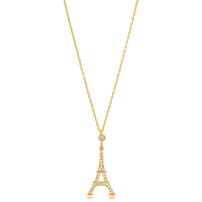 Eiffel Tower Design Silver Necklace Turkish Wholesale Handmade 925 Silver Sterling Jewelry