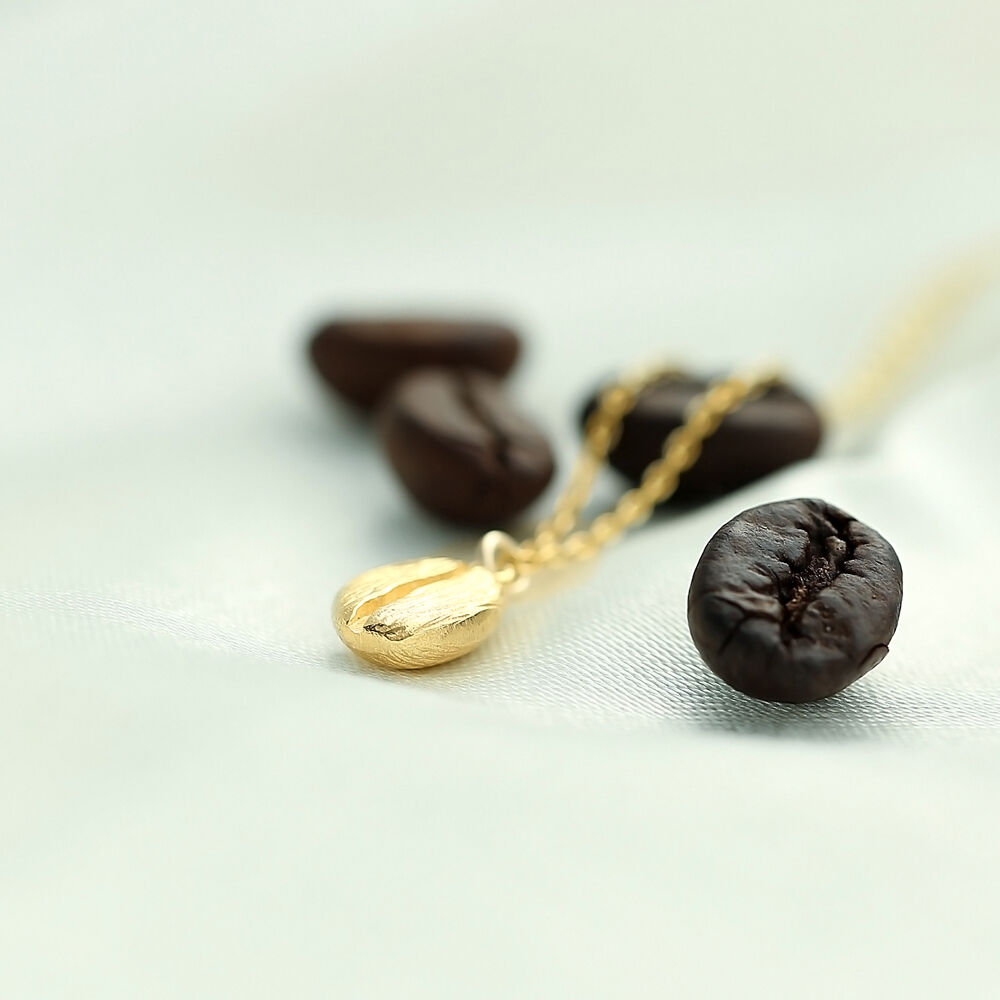 Coffee Bean Charm Necklace Turkish Wholesale 925 Sterling Silver Jewelry