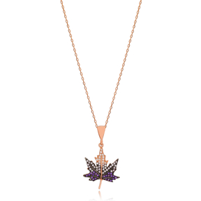 Fashionable Leaf Design Charm Necklace Wholesale Turkish 925 Sterling Silver Jewelry