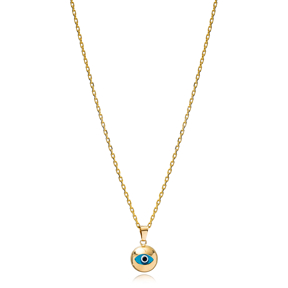Elegant Design Evil Eye Charm Necklace Wholesale Turkish 925 Sterling Silver Jewelry