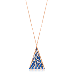 Triangle Shape Charm Necklace Wholesale Handmade Turkish 925 Silver Sterling Jewelry